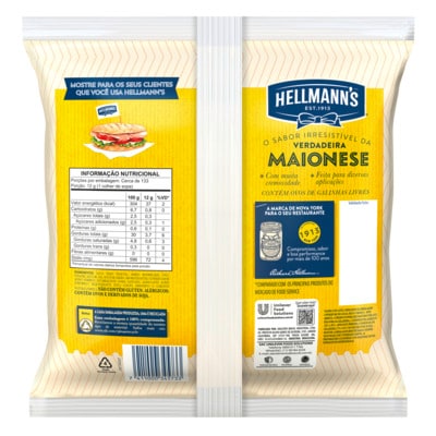 Maionese Hellmann's Saco 1,6 kg - Com Hellmann’s sua salada de batata fica com ótima aparência, firme e muito saborosa!